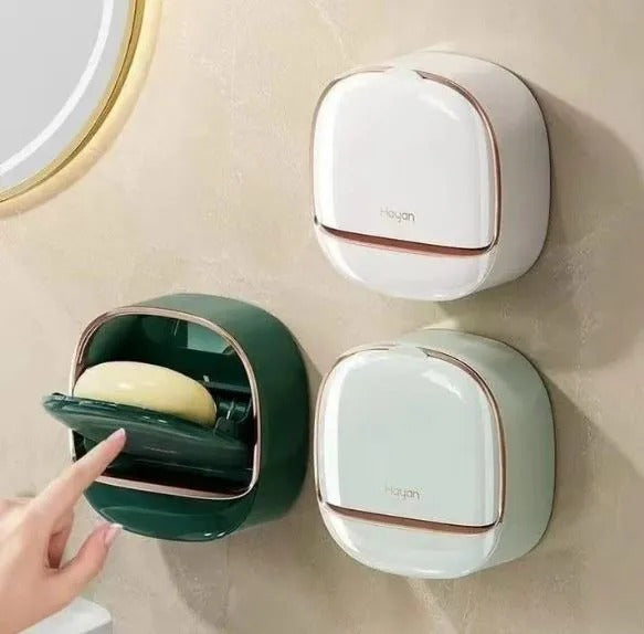 Wall Mounted Soap Holder with Drain Tray – Space-Saving Bathroom Organizer for Soap, Kitchen, and Wash Area