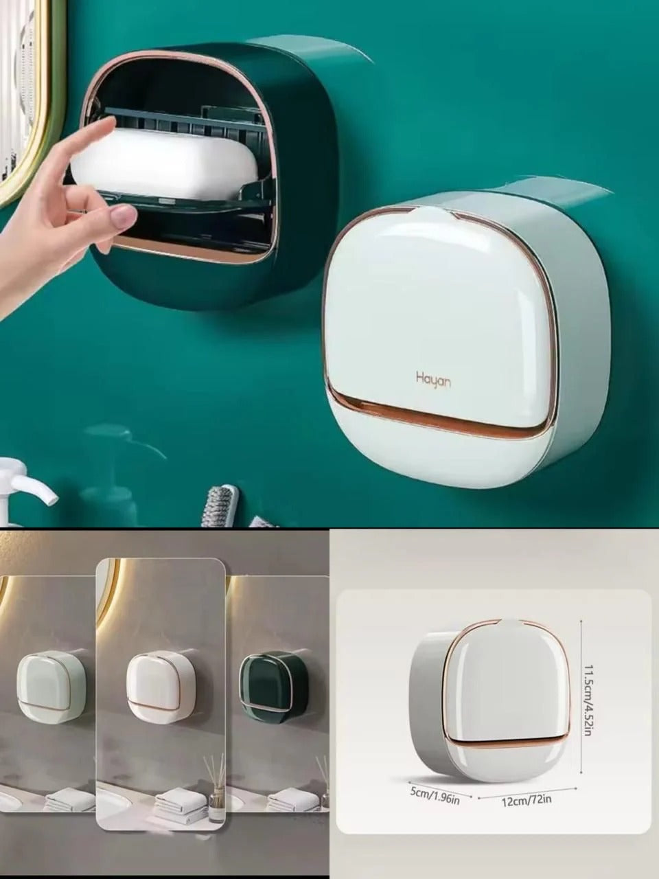 Wall Mounted Soap Holder with Drain Tray – Space-Saving Bathroom Organizer for Soap, Kitchen, and Wash Area