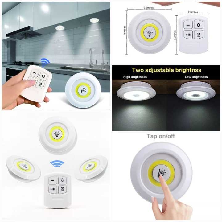 3 PCS Wireless Remote Control LED Lights – Easy Touch & Remote Operated Lights for Home, Kitchen & Bedroom