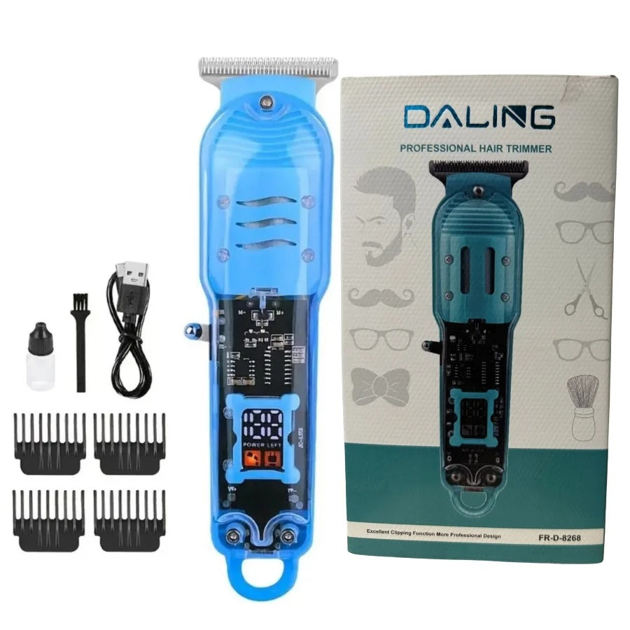 Daling Transparent Professional Hair Trimmer Rechargeable Cordless Barber Machine For Men