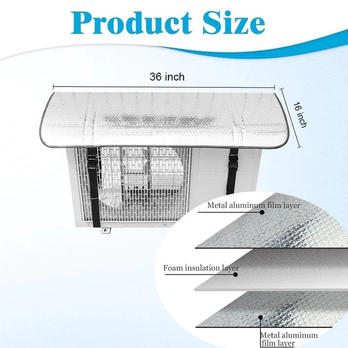 AC Outdoor Unit Protector Aluminium Cover With Adjustable Straps | Weatherproof Air Conditioner Outdoor Cover