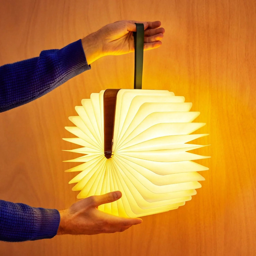 LED Book Lamp Foldable Wooden Book Light USB Rechargeable Night Lamp Creative Decorative Table Lamp