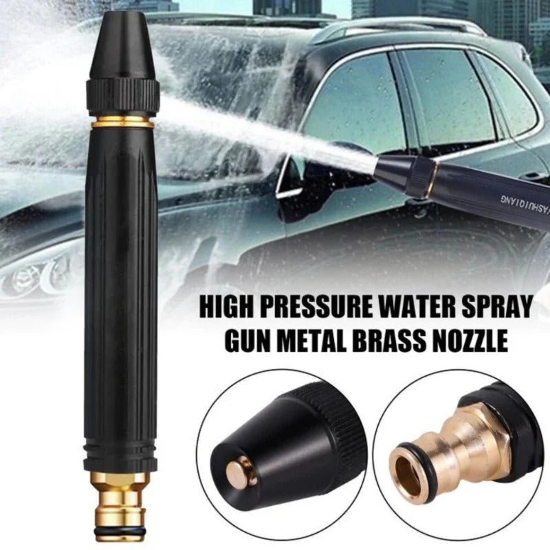 Heavy Duty Metal Water Spray Nozzle – Adjustable High Pressure Garden Hose Sprayer