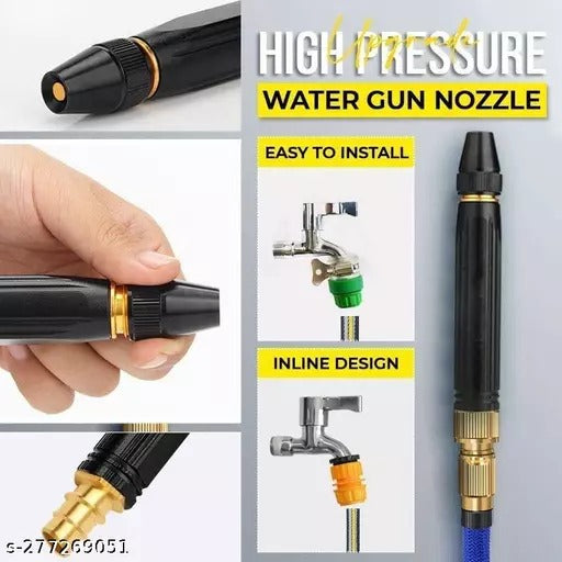Heavy Duty Metal Water Spray Nozzle – Adjustable High Pressure Garden Hose Sprayer