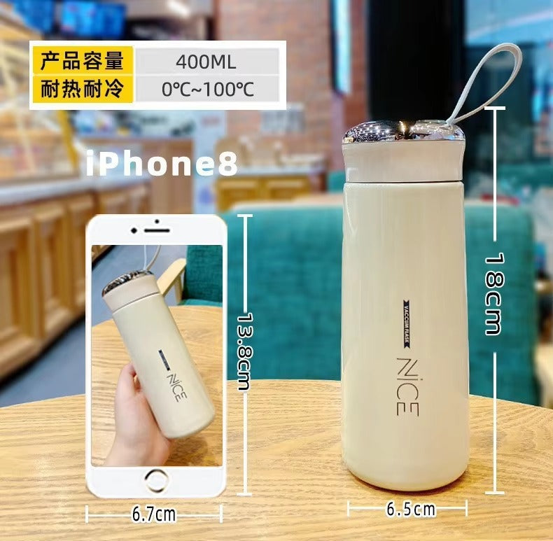 400ML Premium Glass Water Bottle – Leakproof Reusable Drinking Bottle