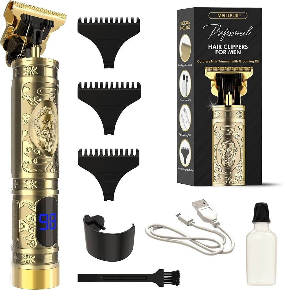 Vintage T9 Professional Hair Trimmer – Rechargeable Cordless Beard & Hair Clipper
