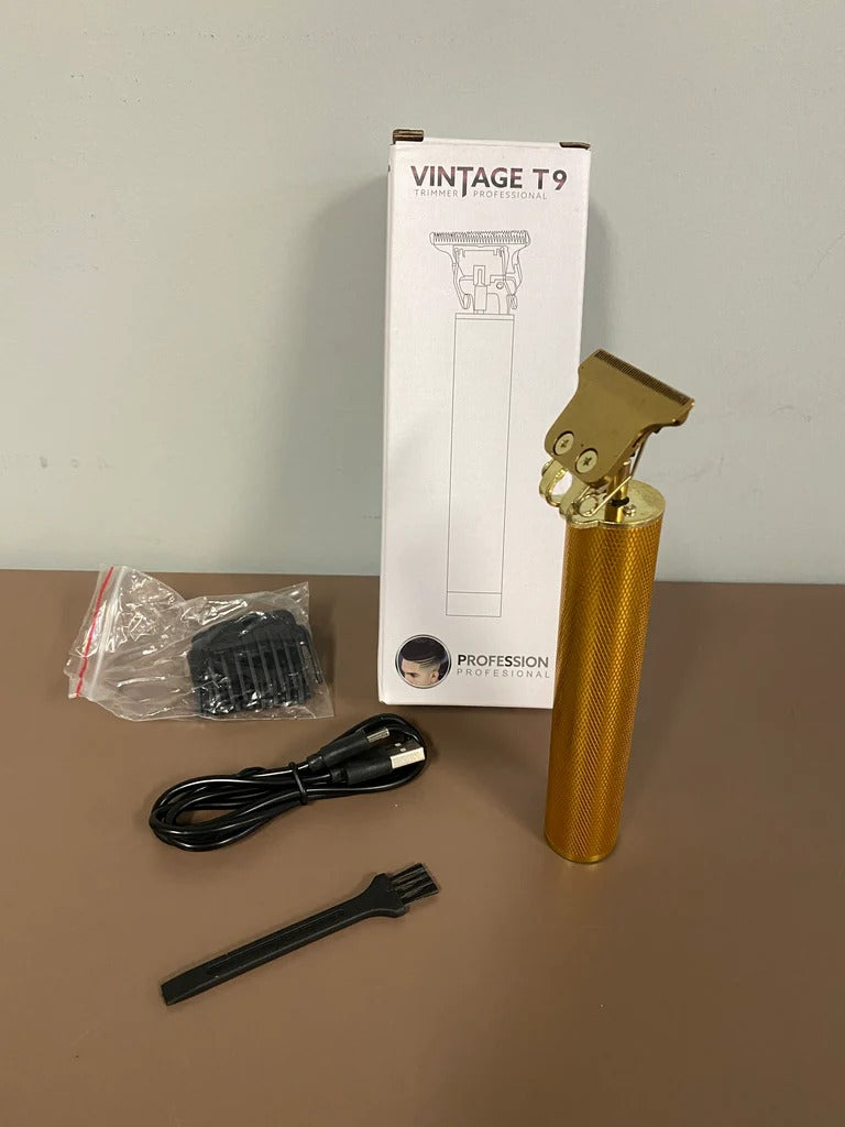 Vintage T9 Professional Hair Trimmer – Rechargeable Cordless Beard & Hair Clipper