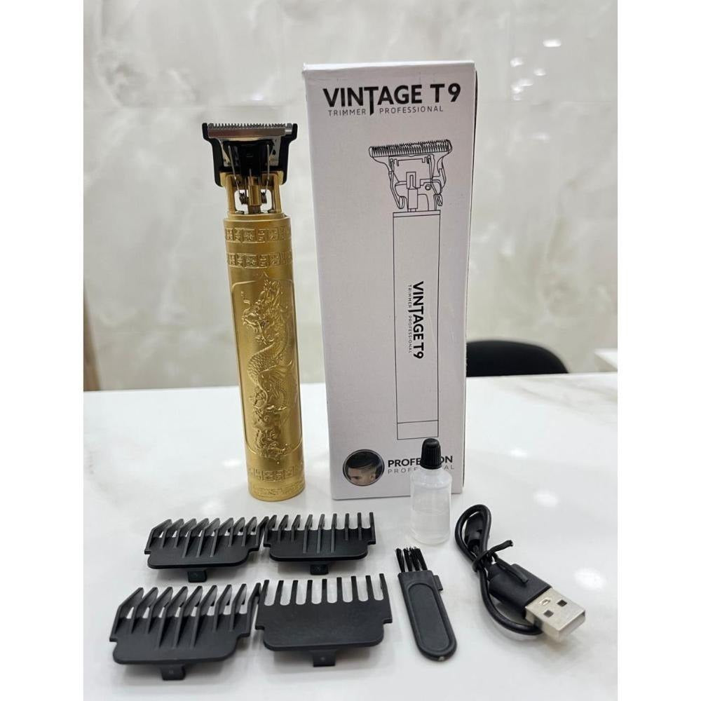 Vintage T9 Professional Hair Trimmer – Rechargeable Cordless Beard & Hair Clipper