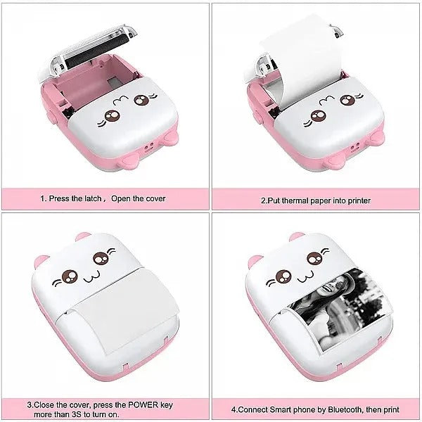 Portable Mini Thermal Printer – Wireless Bluetooth Pocket Printer for Notes, Labels & Photos