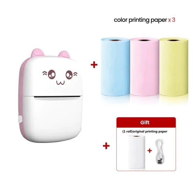 Portable Mini Thermal Printer – Wireless Bluetooth Pocket Printer for Notes, Labels & Photos