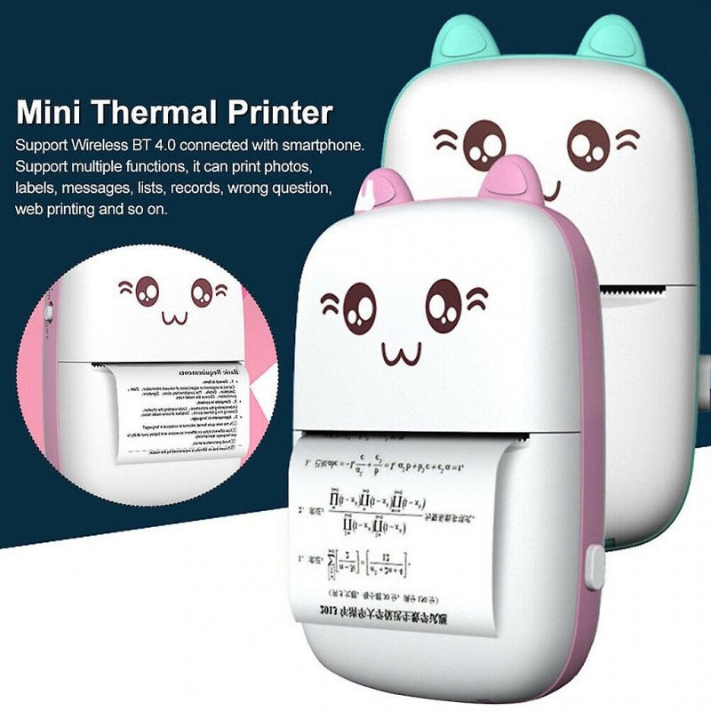 Portable Mini Thermal Printer – Wireless Bluetooth Pocket Printer for Notes, Labels & Photos
