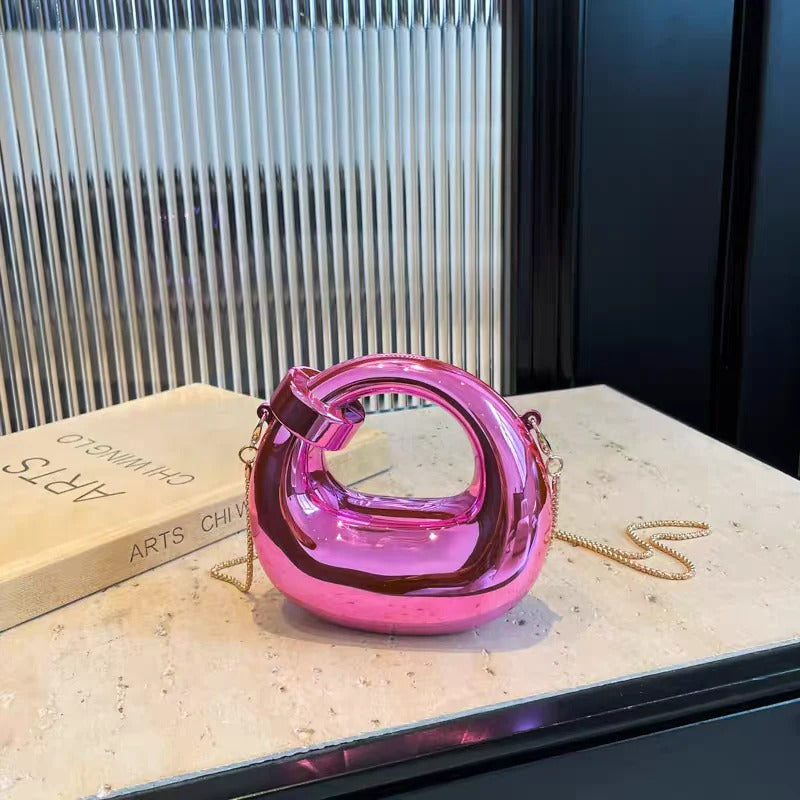 Premium Acrylic Mini Clutch Bag with Snake Chain for Women Party Evening Purse