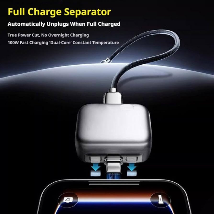 PopGuard 140W Automatic Charging Disconnector USB-C Fast Charge Protector | Smart Auto Power Cut-Off Device | Silver