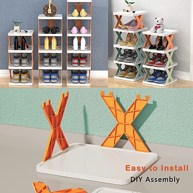 Multi-Layer X-Frame Shoe Rack Space Saving Vertical Storage Stand