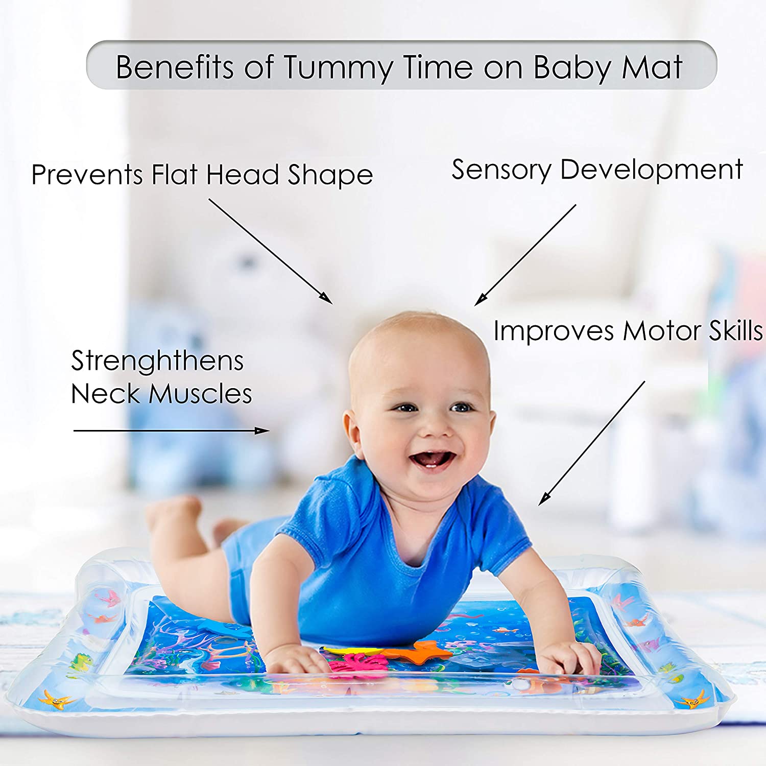 Inflatable Baby Water Play Mat Tummy Time