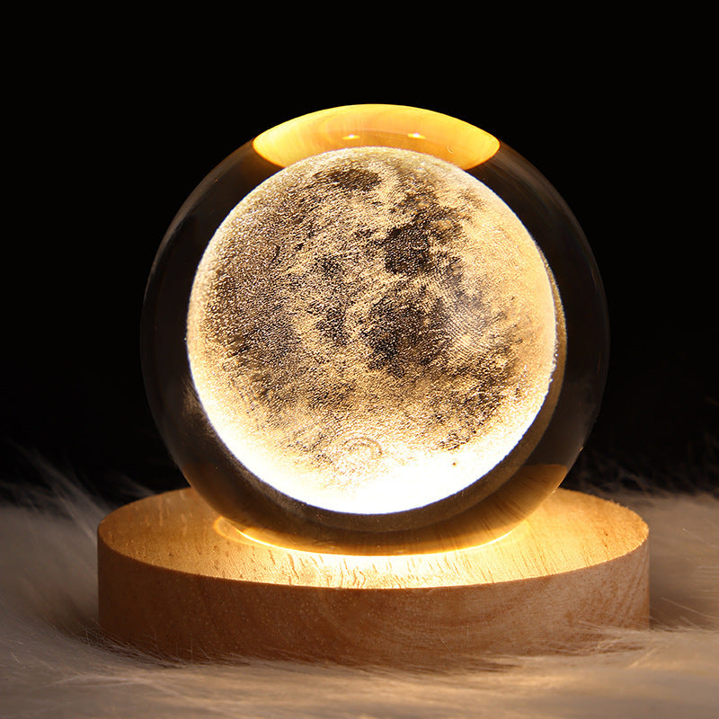 3D Glowing Crystal Ball Night Light