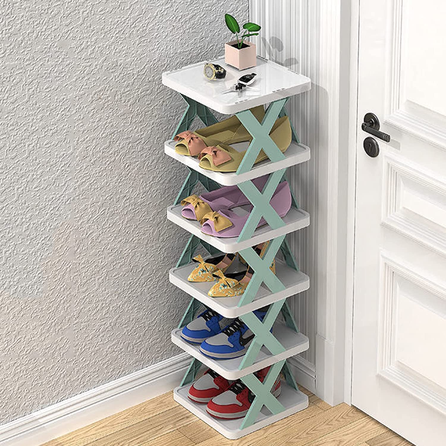 Multi-Layer X-Frame Shoe Rack Space Saving Vertical Storage Stand