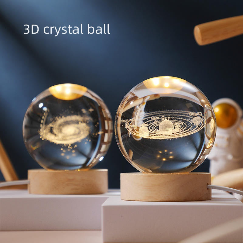 3D Glowing Crystal Ball Night Light