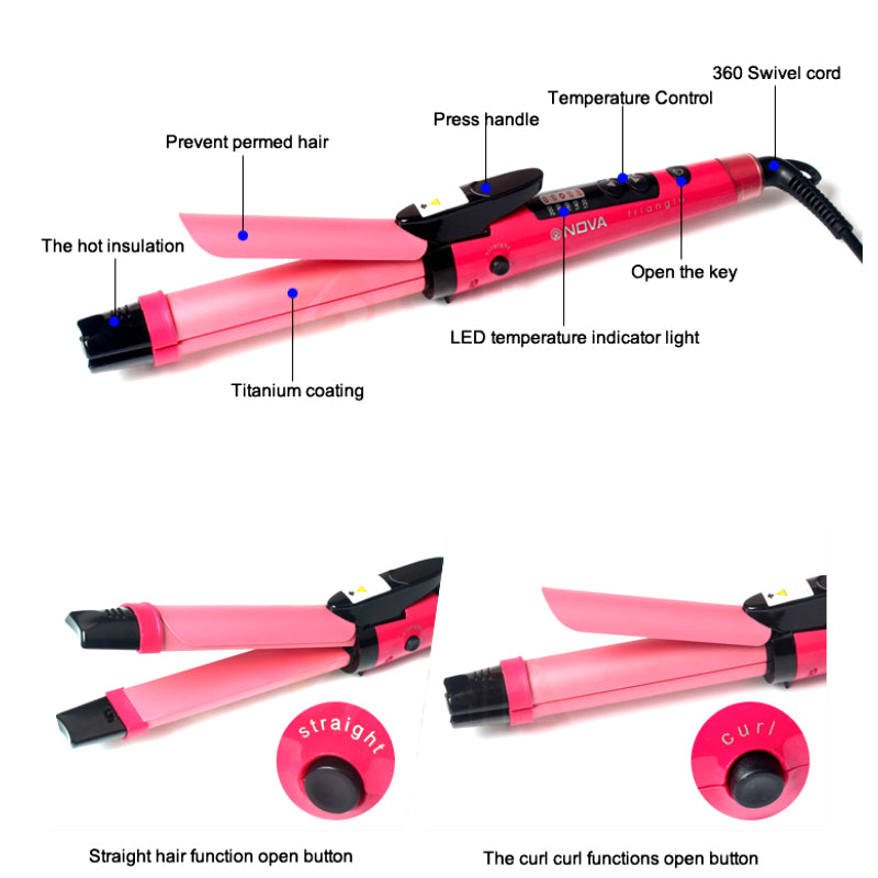 Nova 2-in-1 Hair Styling Tool Straightener & Curler