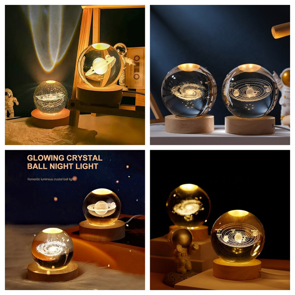 3D Glowing Crystal Ball Night Light