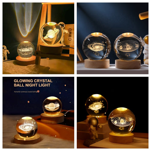 3D Glowing Crystal Ball Night Light
