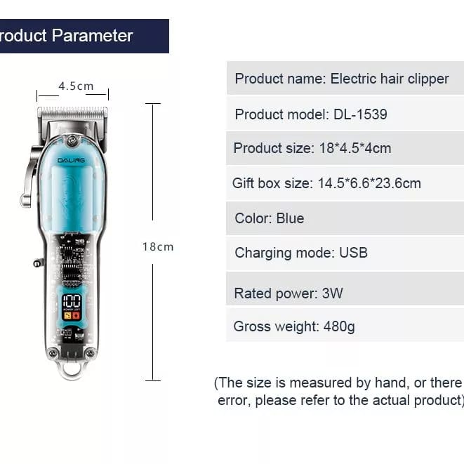 Daling Transparent Professional Hair Clipper