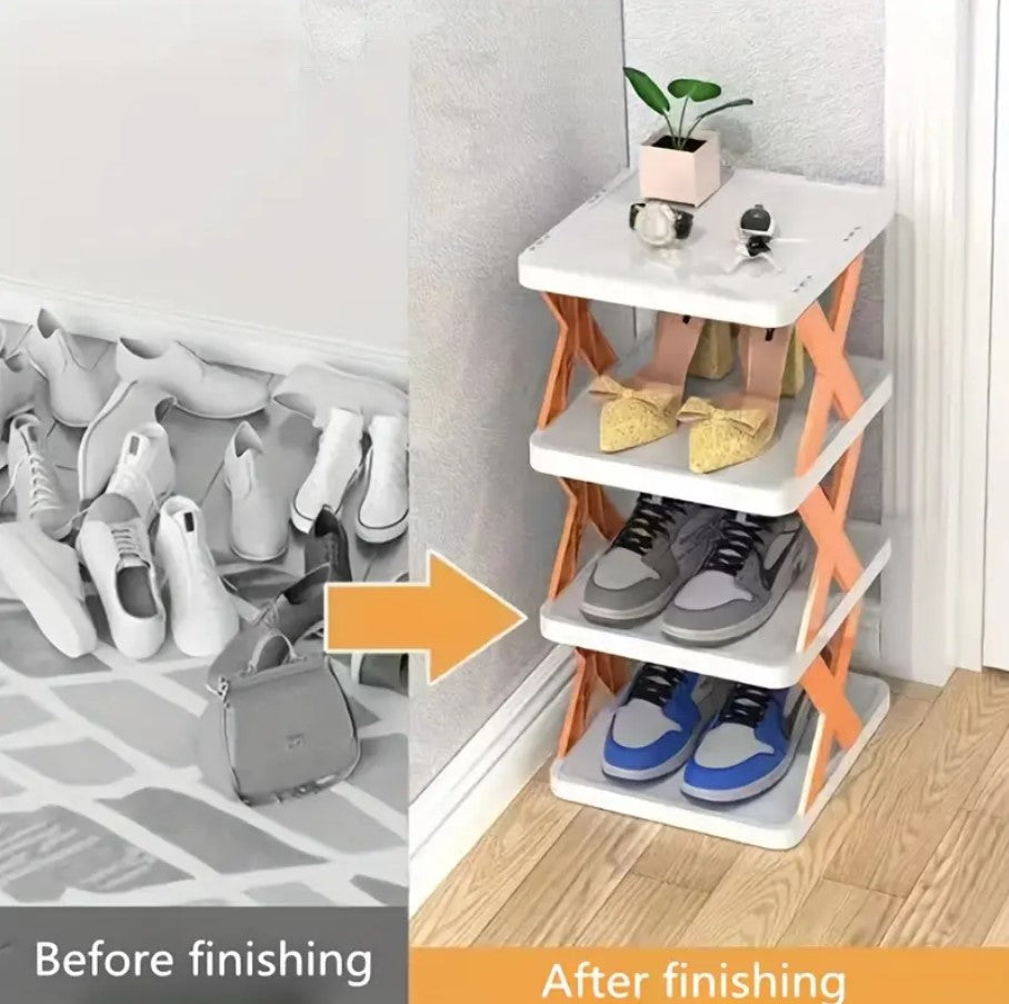 Multi-Layer X-Frame Shoe Rack Space Saving Vertical Storage Stand