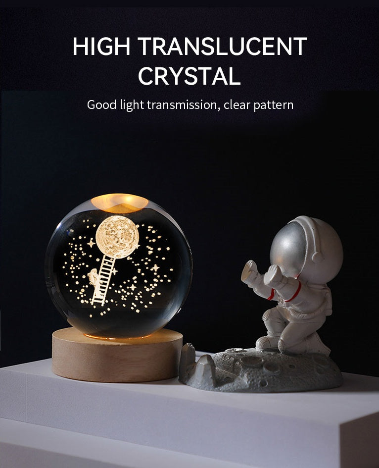 3D Glowing Crystal Ball Night Light