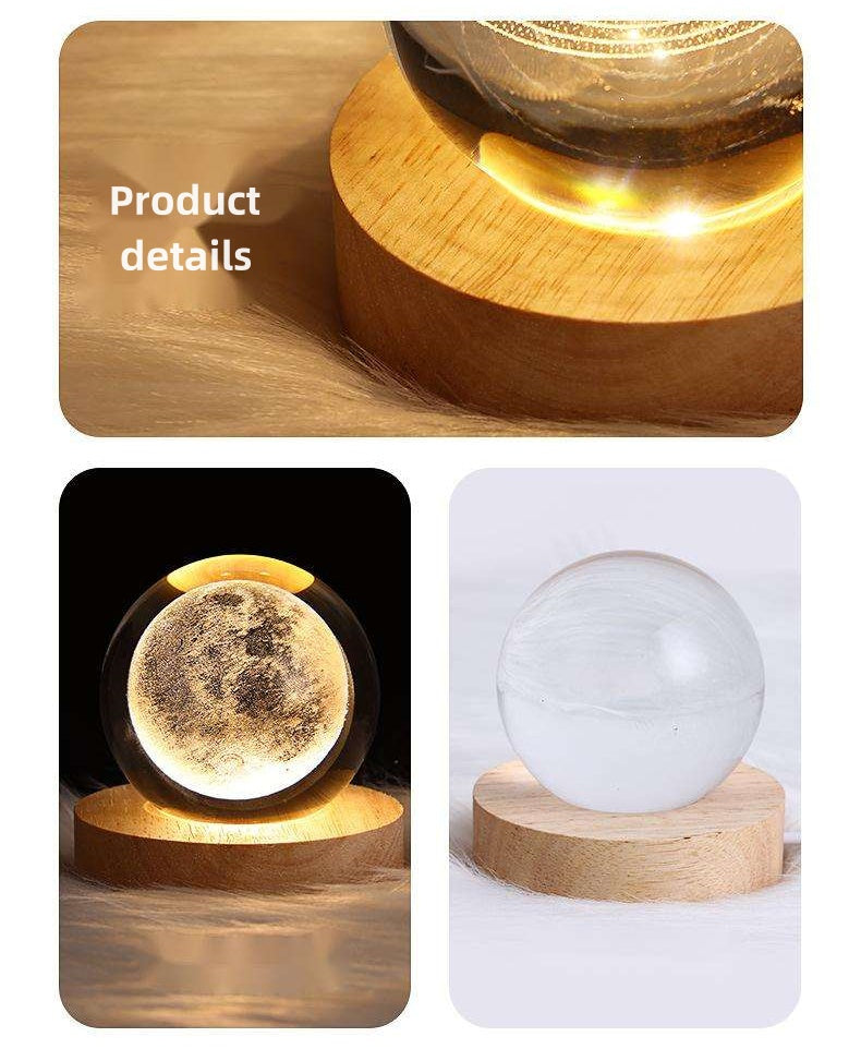 3D Glowing Crystal Ball Night Light