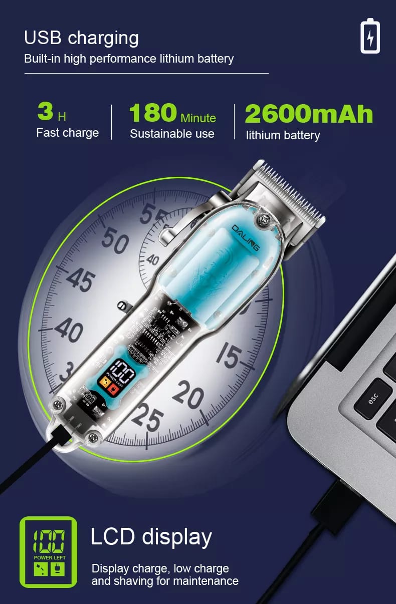 Daling Transparent Professional Hair Clipper
