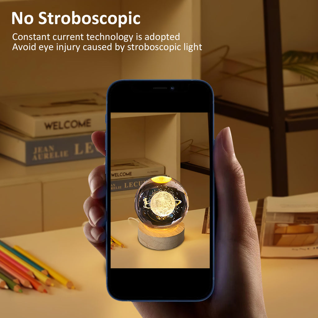 3D Glowing Crystal Ball Night Light