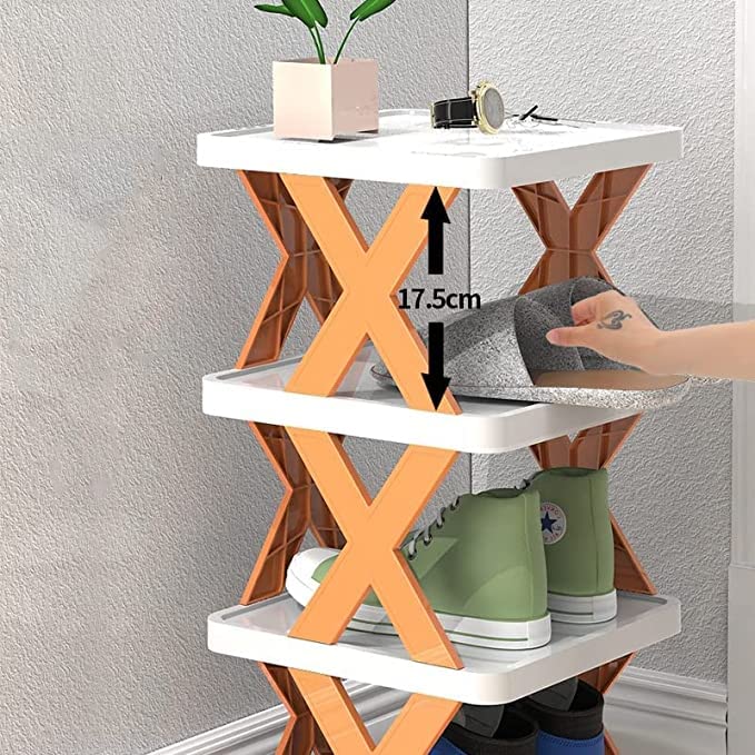 Multi-Layer X-Frame Shoe Rack Space Saving Vertical Storage Stand