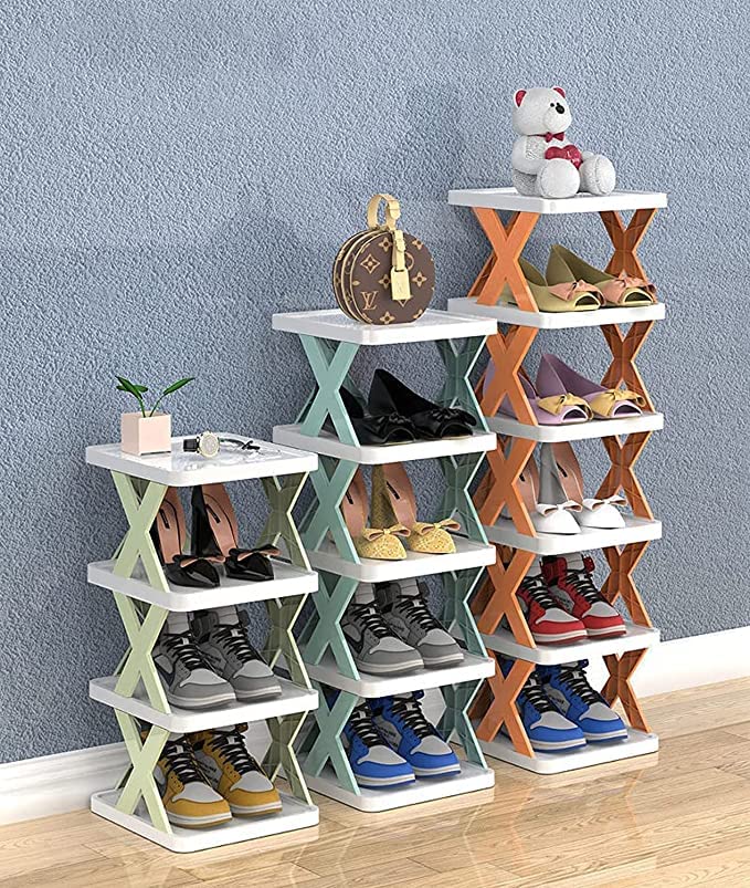 Multi-Layer X-Frame Shoe Rack Space Saving Vertical Storage Stand