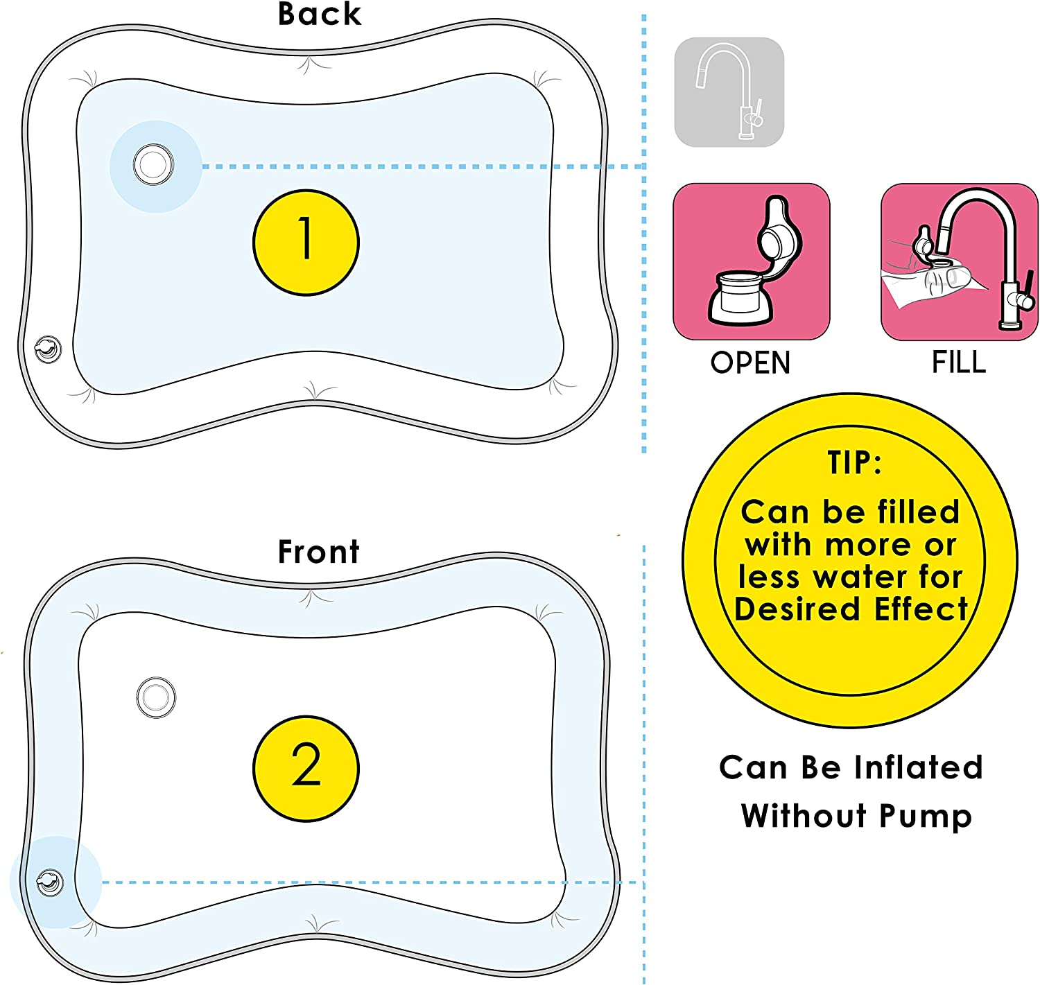 Inflatable Baby Water Play Mat Tummy Time