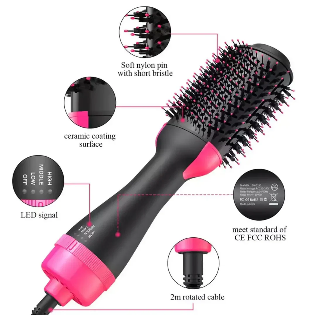 One Step Hair Dryer & Styler Brush 3 in 1 Dry Straighten & Curl