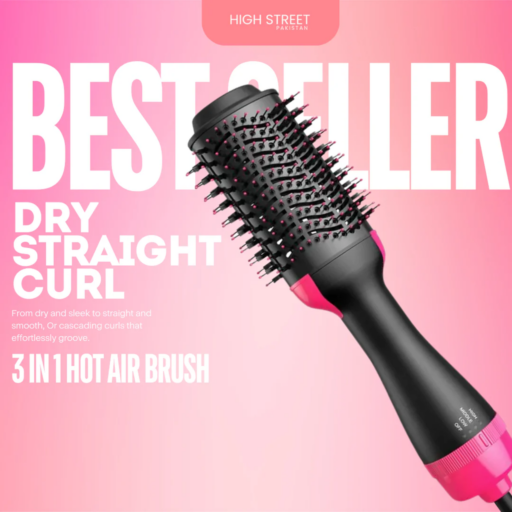 One Step Hair Dryer & Styler Brush 3 in 1 Dry Straighten & Curl