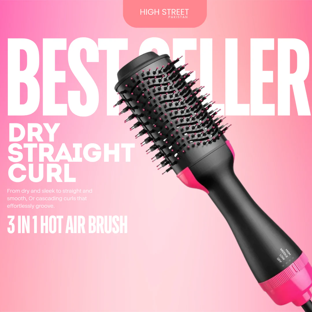 One Step Hair Dryer & Styler Brush 3 in 1 Dry Straighten & Curl