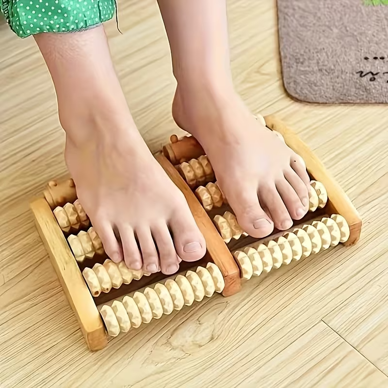 Wooden Foot Massager Roller Acupressure Reflexology Tool