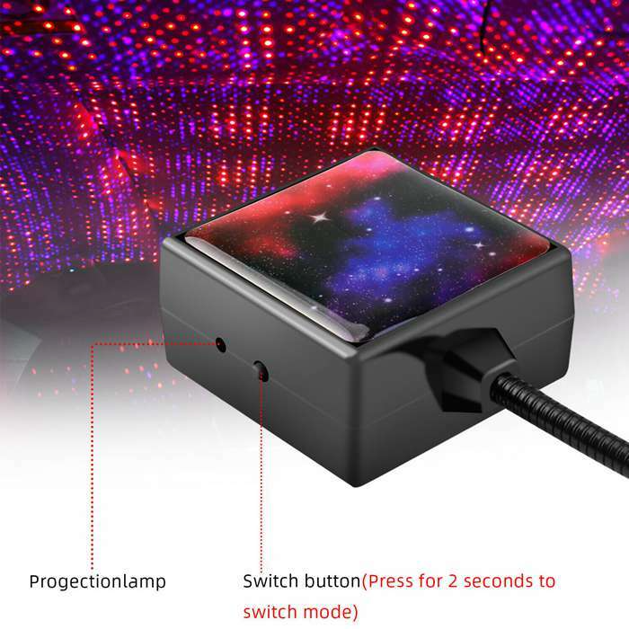 USB Car Roof Star Projector Light Galaxy Night Sky Lamp