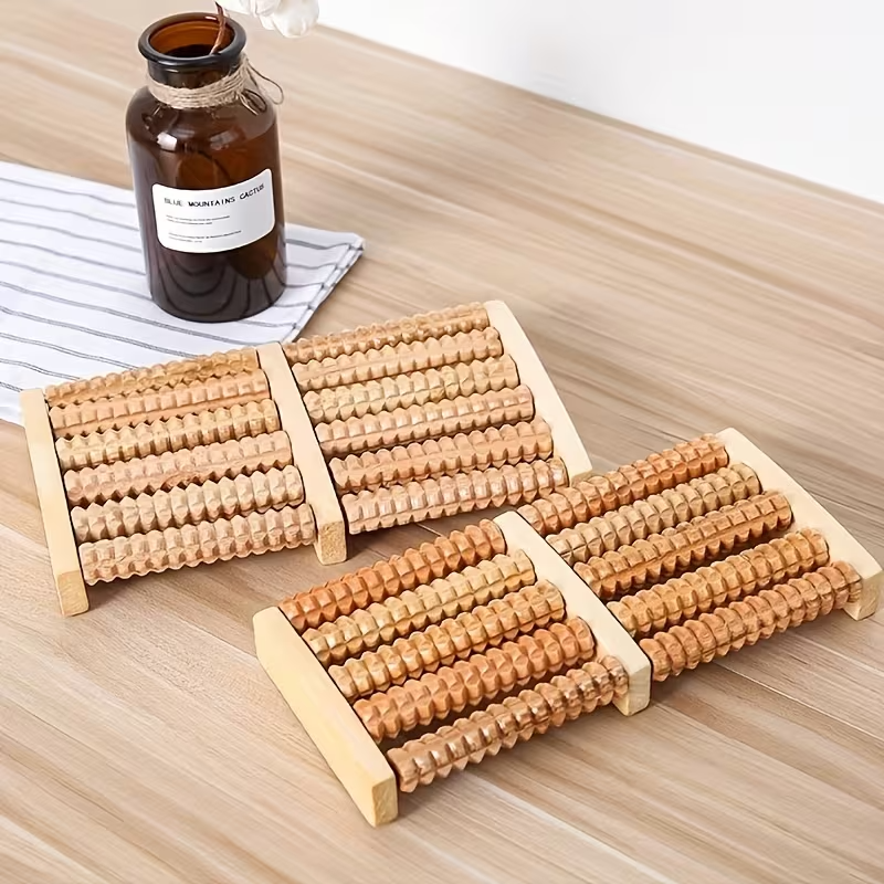 Wooden Foot Massager Roller Acupressure Reflexology Tool