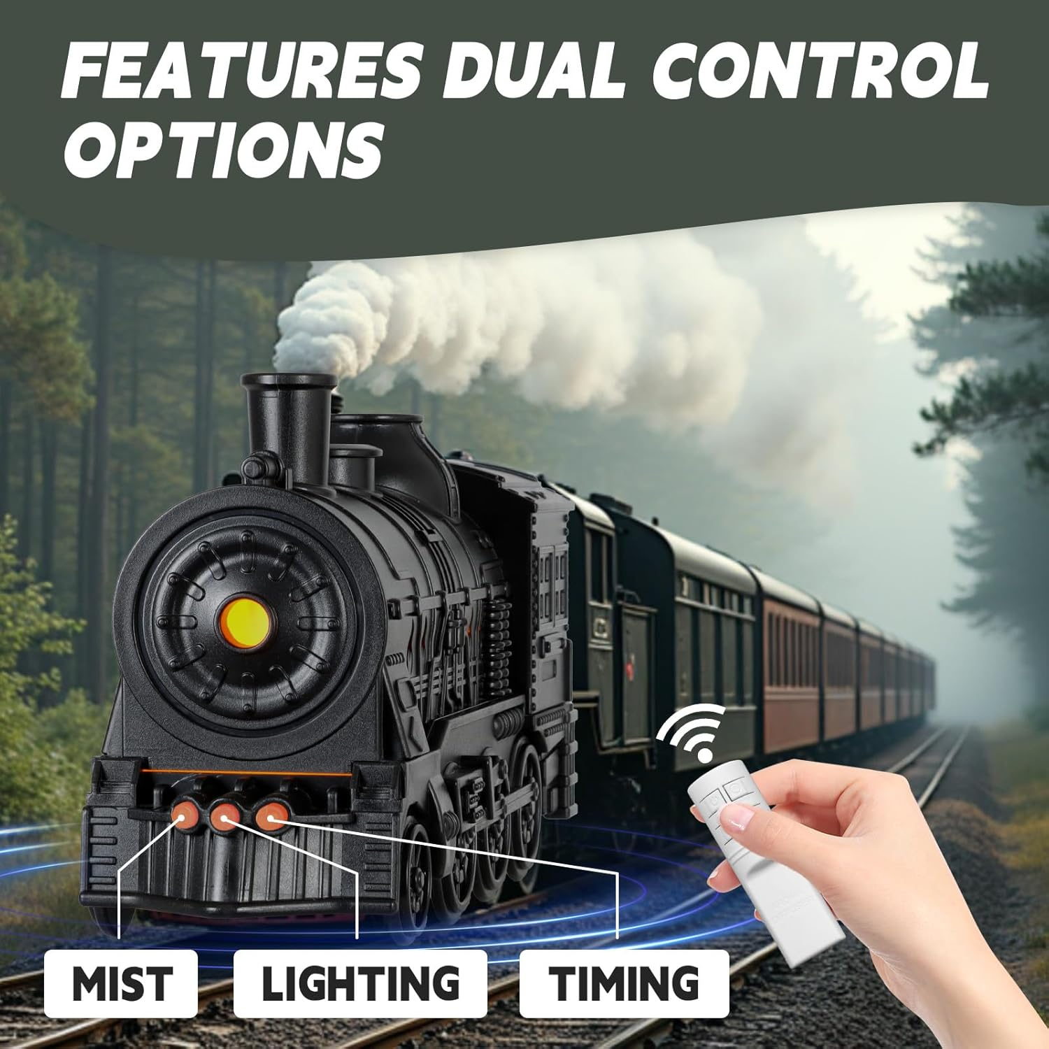 Steam Train Humidifier & Aroma Diffuser 7 Color LED