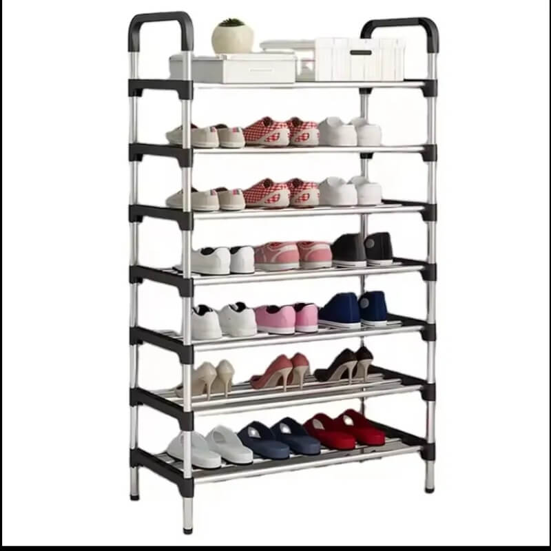 Layer Steel Pipe Shoe Rack Heavy Duty Multi-Tier Shoe Stand for Home