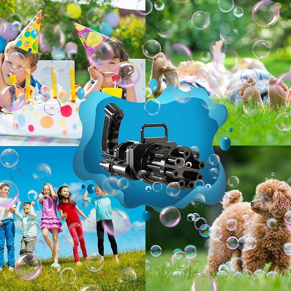 8-Hole Gatling Bubble Gun Machine Automatic Electric Bubble Blaster