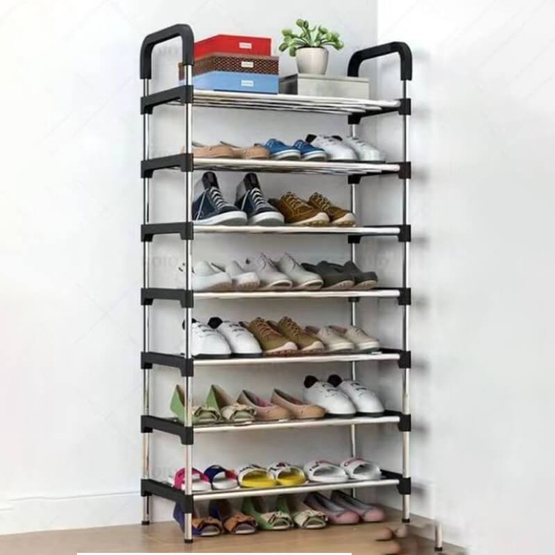 Layer Steel Pipe Shoe Rack Heavy Duty Multi-Tier Shoe Stand for Home