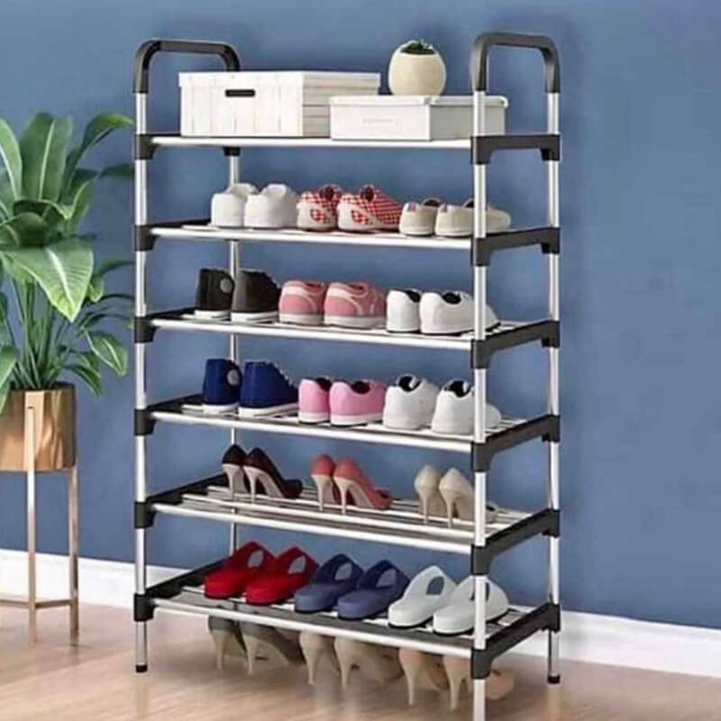 Layer Steel Pipe Shoe Rack Heavy Duty Multi-Tier Shoe Stand for Home