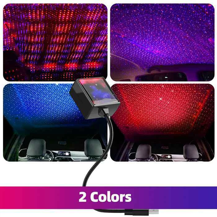 USB Car Roof Star Projector Light Galaxy Night Sky Lamp