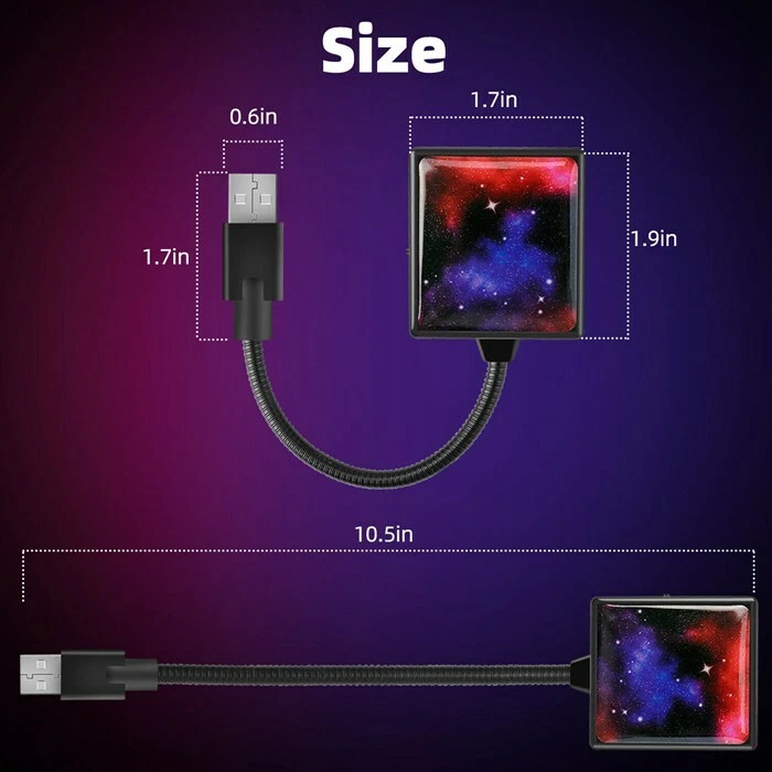 USB Car Roof Star Projector Light Galaxy Night Sky Lamp