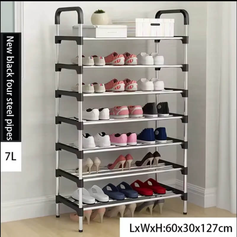 Layer Steel Pipe Shoe Rack Heavy Duty Multi-Tier Shoe Stand for Home