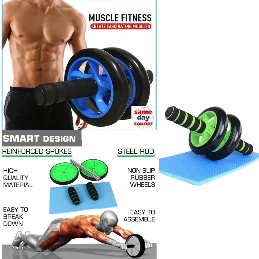 AB Wheel Roller with Foam Handles Total Body Exerciser