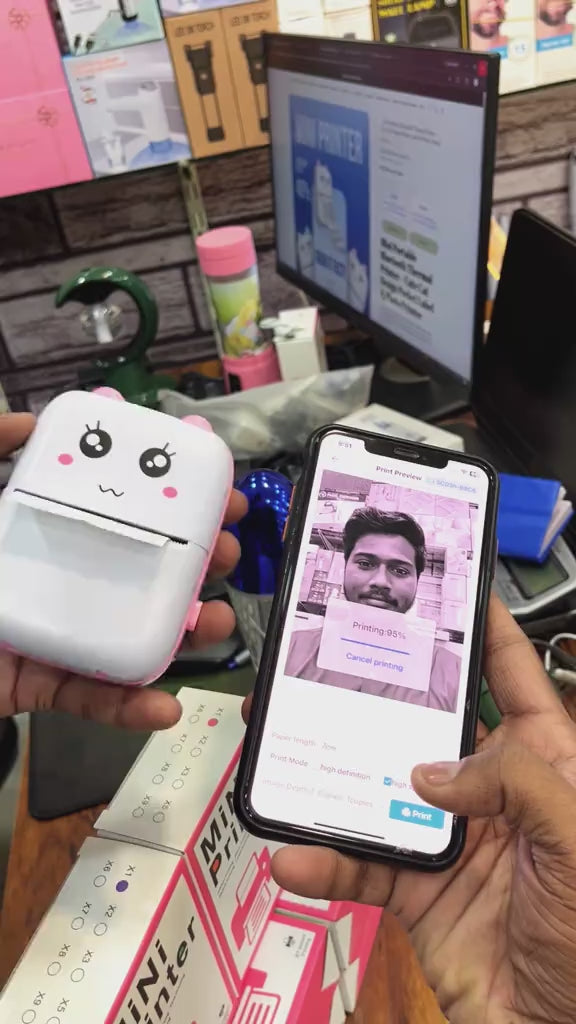 Portable Mini Thermal Printer – Wireless Bluetooth Pocket Printer for Notes, Labels & Photos